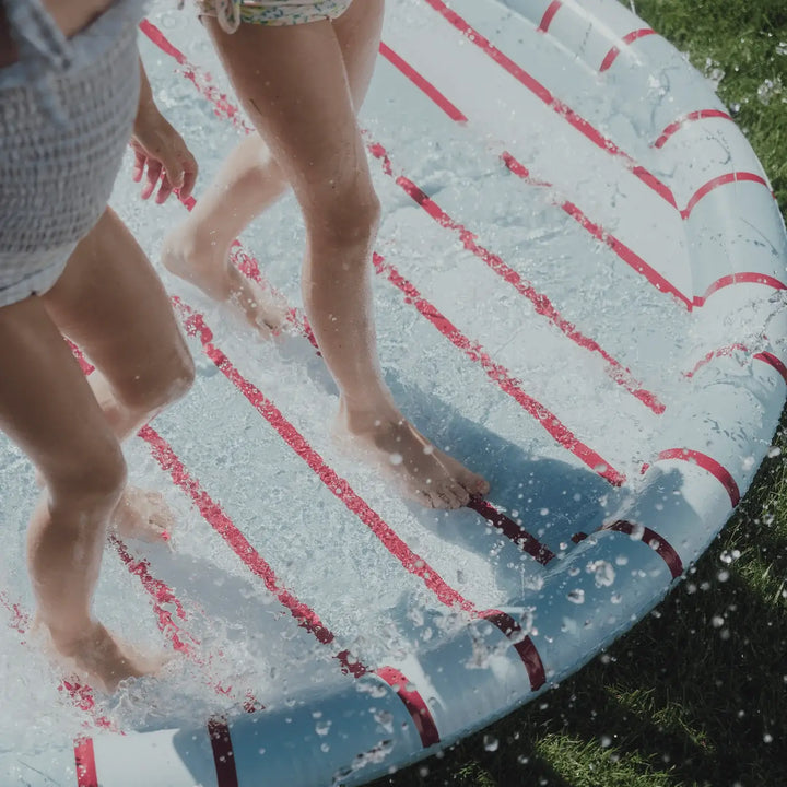 Kids Splash Pad  Blue And Red Striped