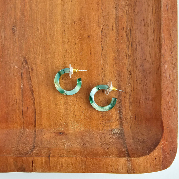 Micro Cam Mini Hoops - Palm Lustre // Resort Summer Earrings