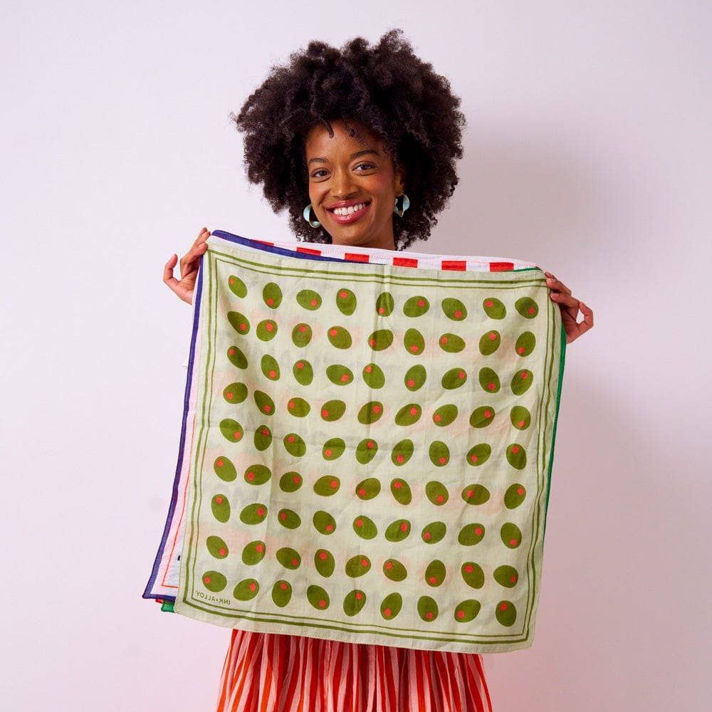 Carson Olive Print Scarf 21x21