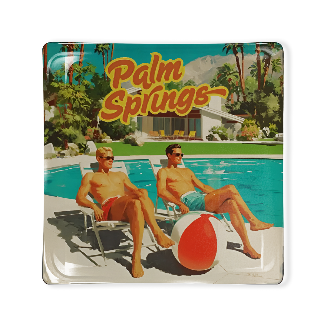Glass Tray - Guys Sun Bathing Palm Springs
