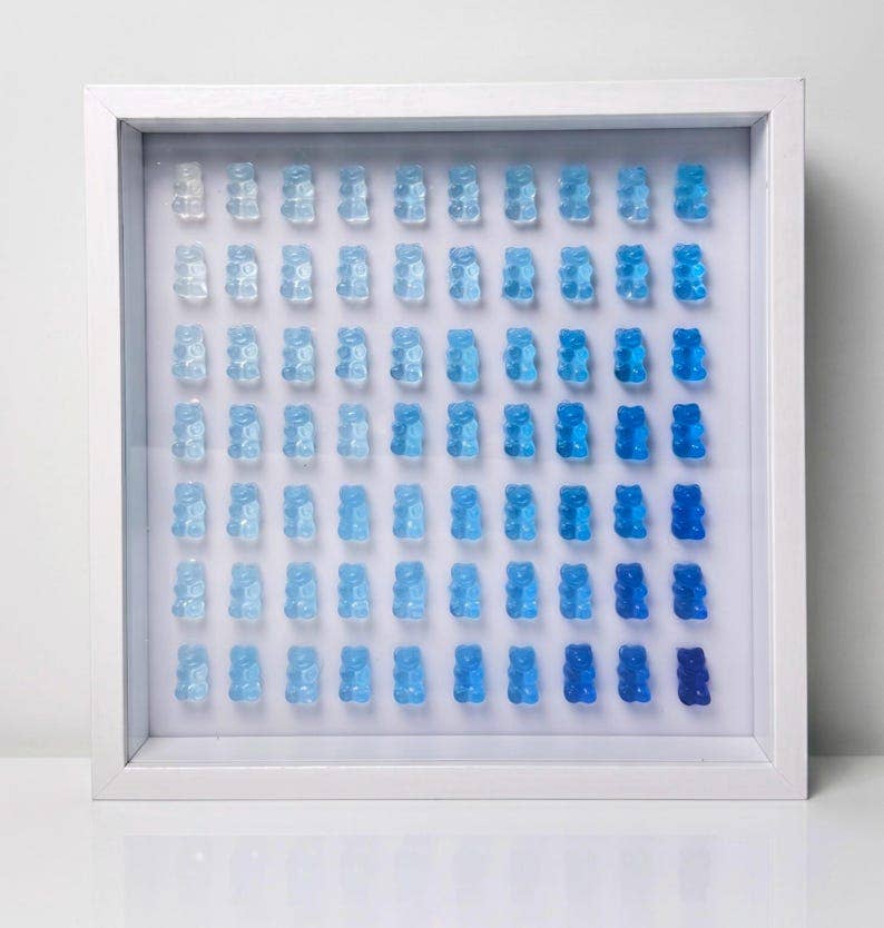 Hand-Sculpted Gummy Bear Resin Art Shadow Box
