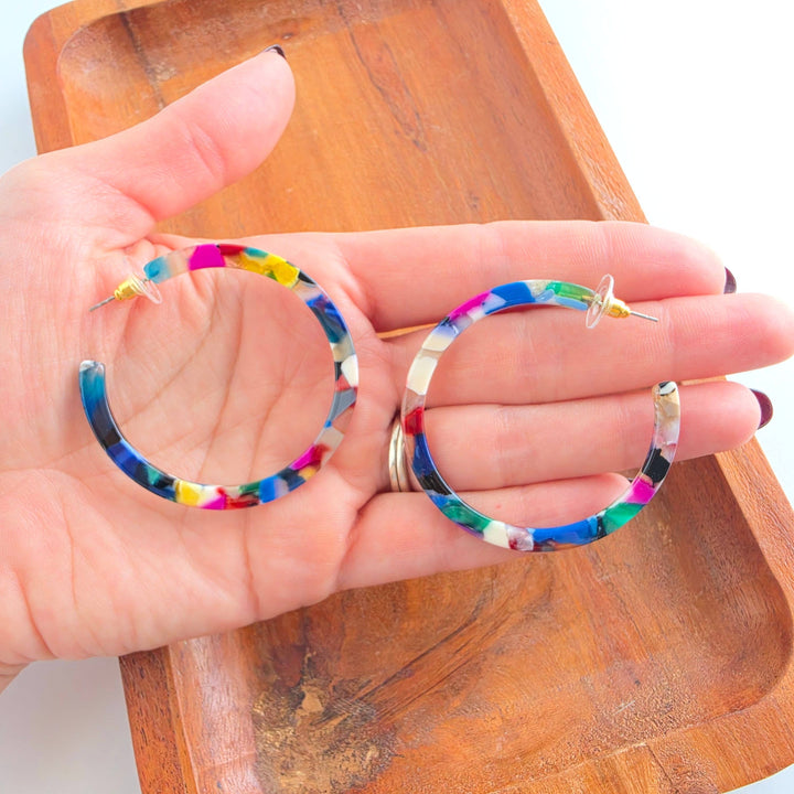 Cameron Hoop Earrings - Moody Mosaic