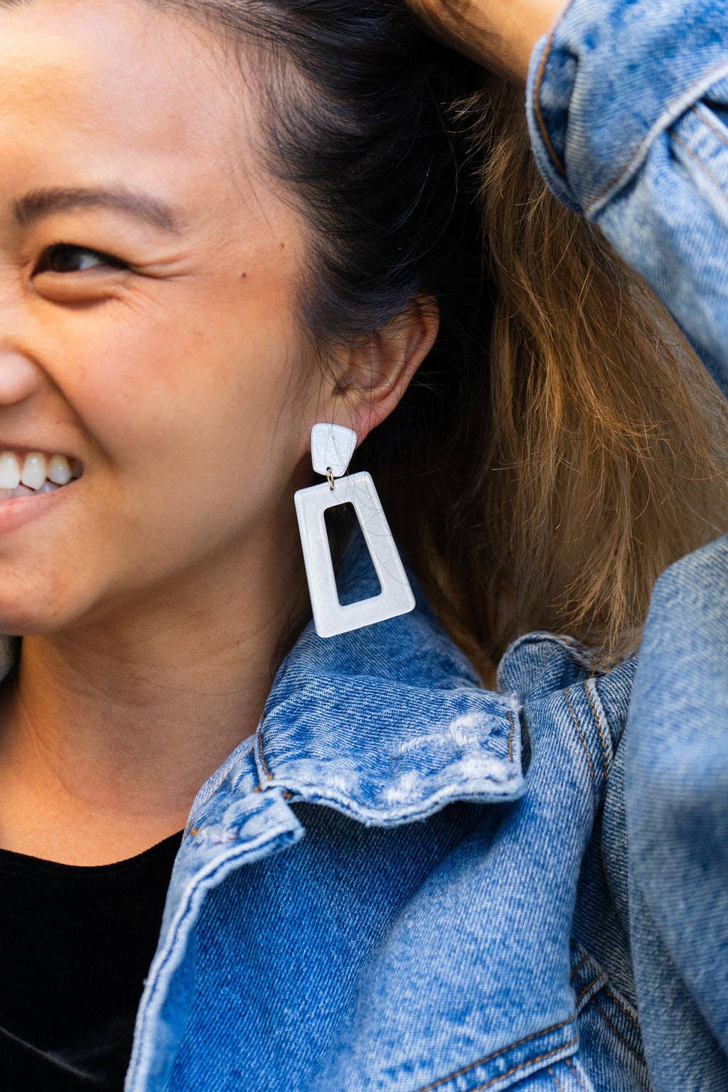 Avery Earrings - White Glitter // Jewelry, Game Day
