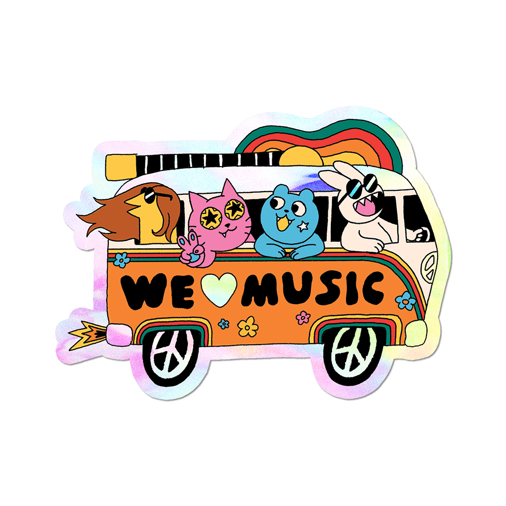 We <3 Music Tour Van - Die-Cut Sticker (Back to School)