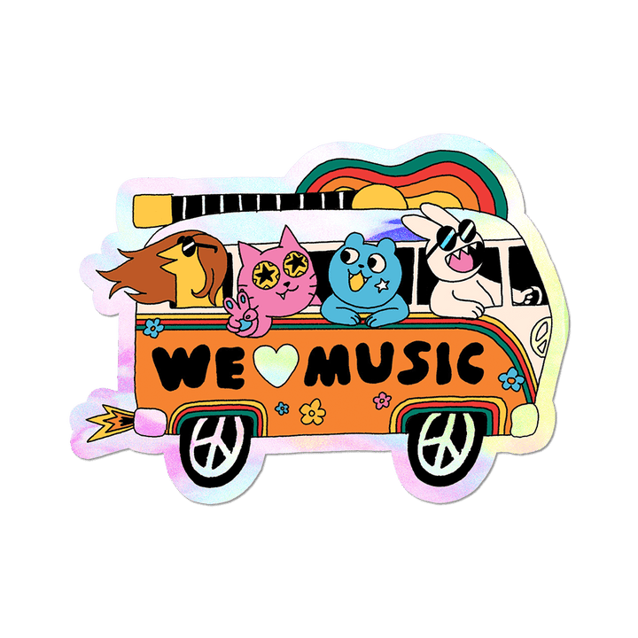 We <3 Music Tour Van - Die-Cut Sticker (Back to School)