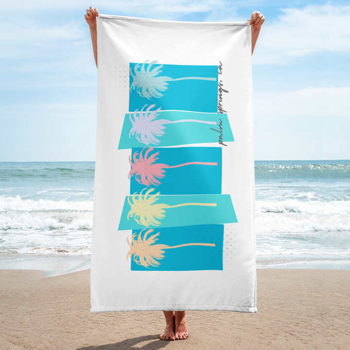 Palm Springs Colorful Palm Trees Beach Towel