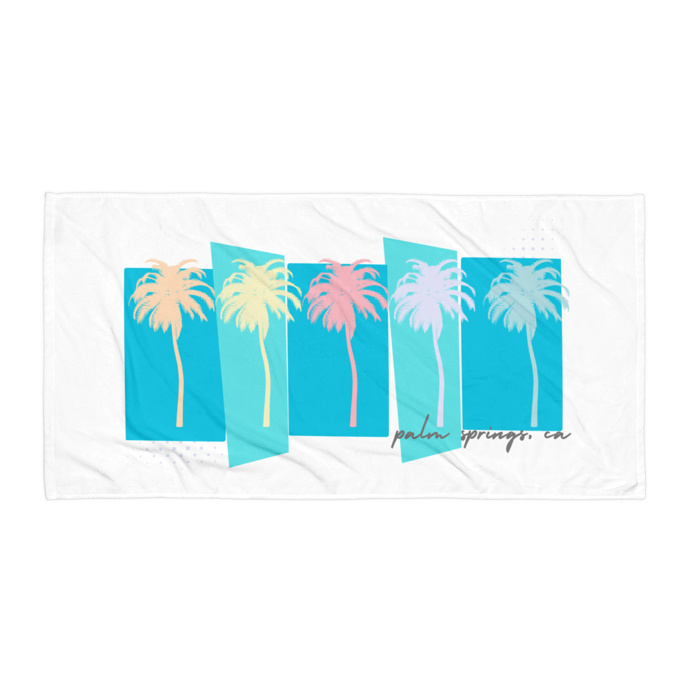 Palm Springs Colorful Palm Trees Beach Towel