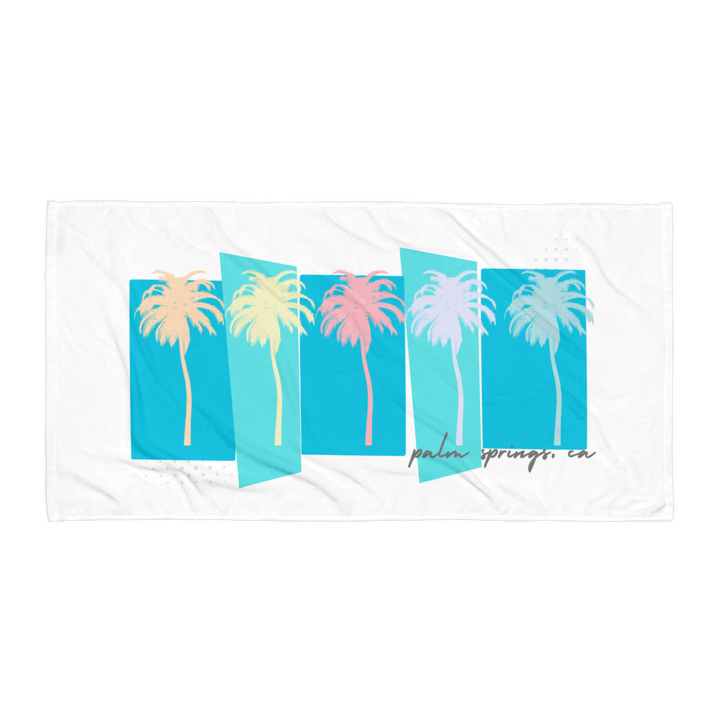 Palm Springs Colorful Palm Trees Beach Towel