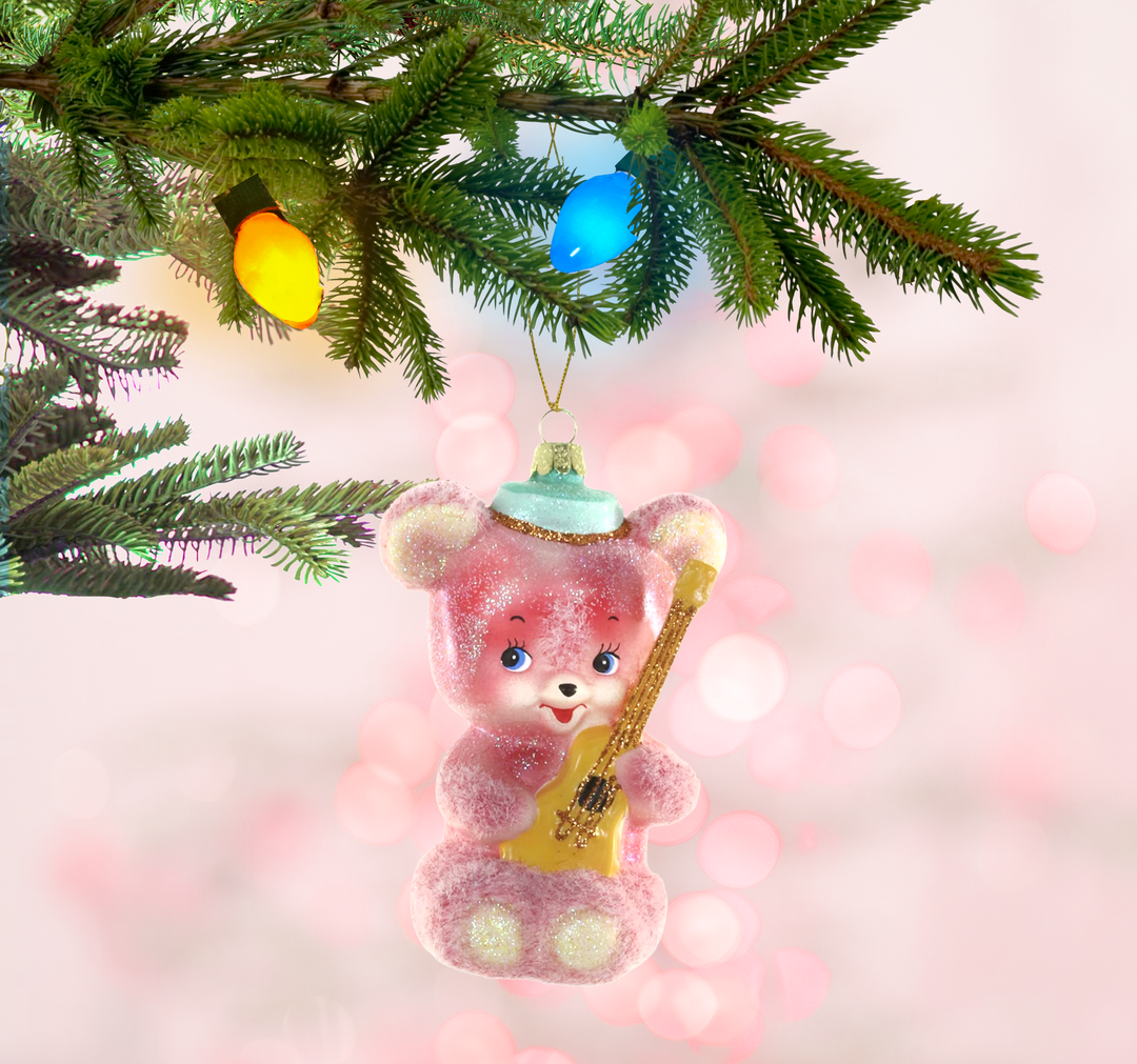 Vintage Pink Bear Ornament