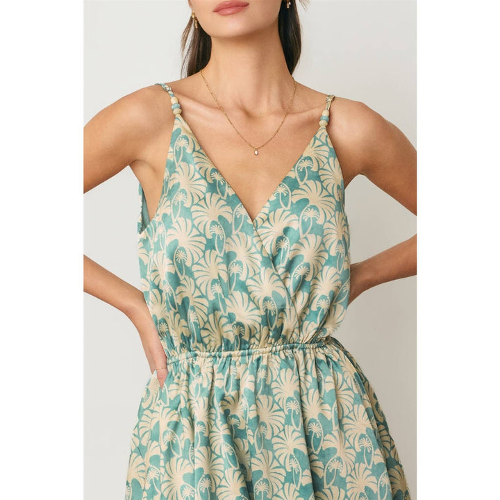 Conversational Deep Surplice Flared Romper