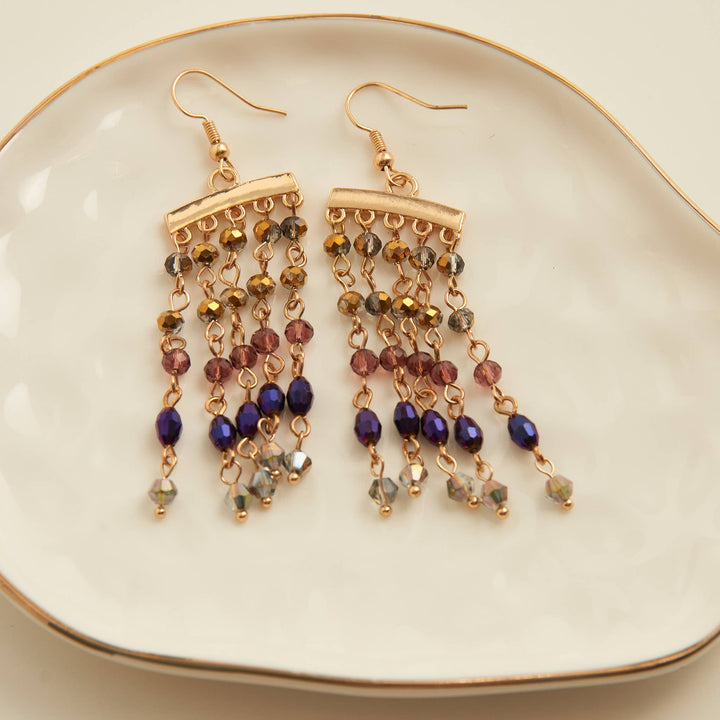 Kina Gold Beaded Drop Earrings