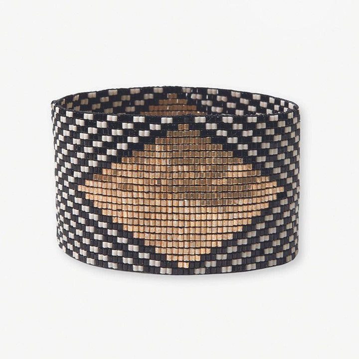 Brooklyn Diamond Beaded Stretch Bracelet Black