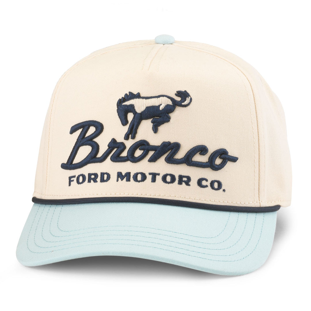 Bronco Trucker Hat Scottie - Ivory/Lt Blue