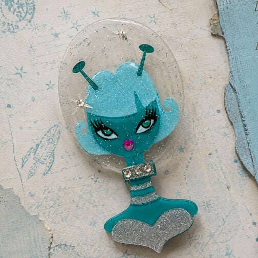 Beam Me Up Babe Spooky Doll Brooch