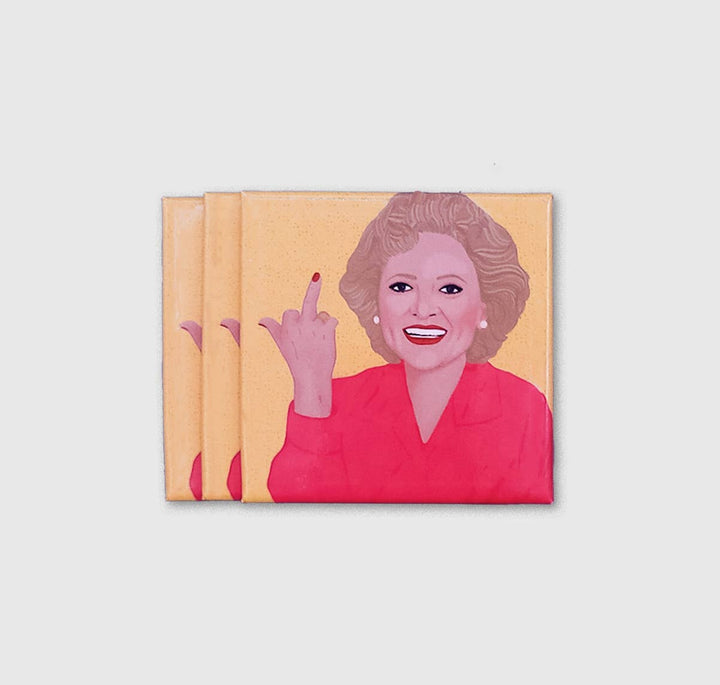 Betty White Flipping The Bird magnet