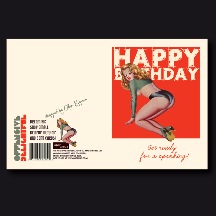 SEXY SPANKING birthday card