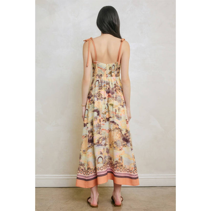 Rose Dusk Oasis Tie Shoulder Midi Dress