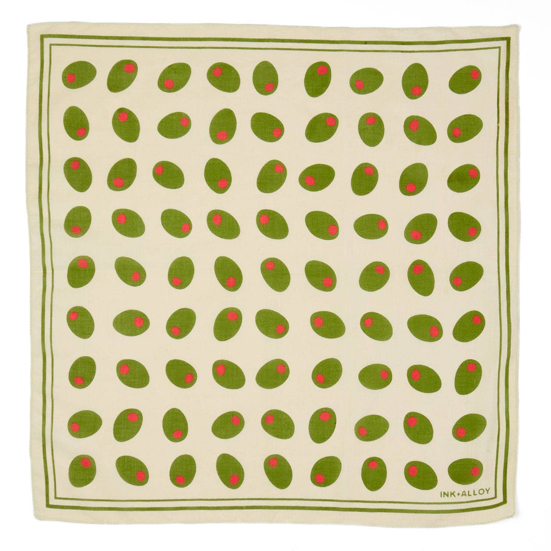 Carson Olive Print Scarf 21x21