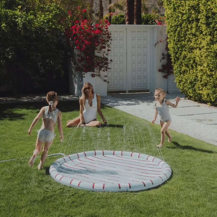 Kids Splash Pad  Blue And Red Striped