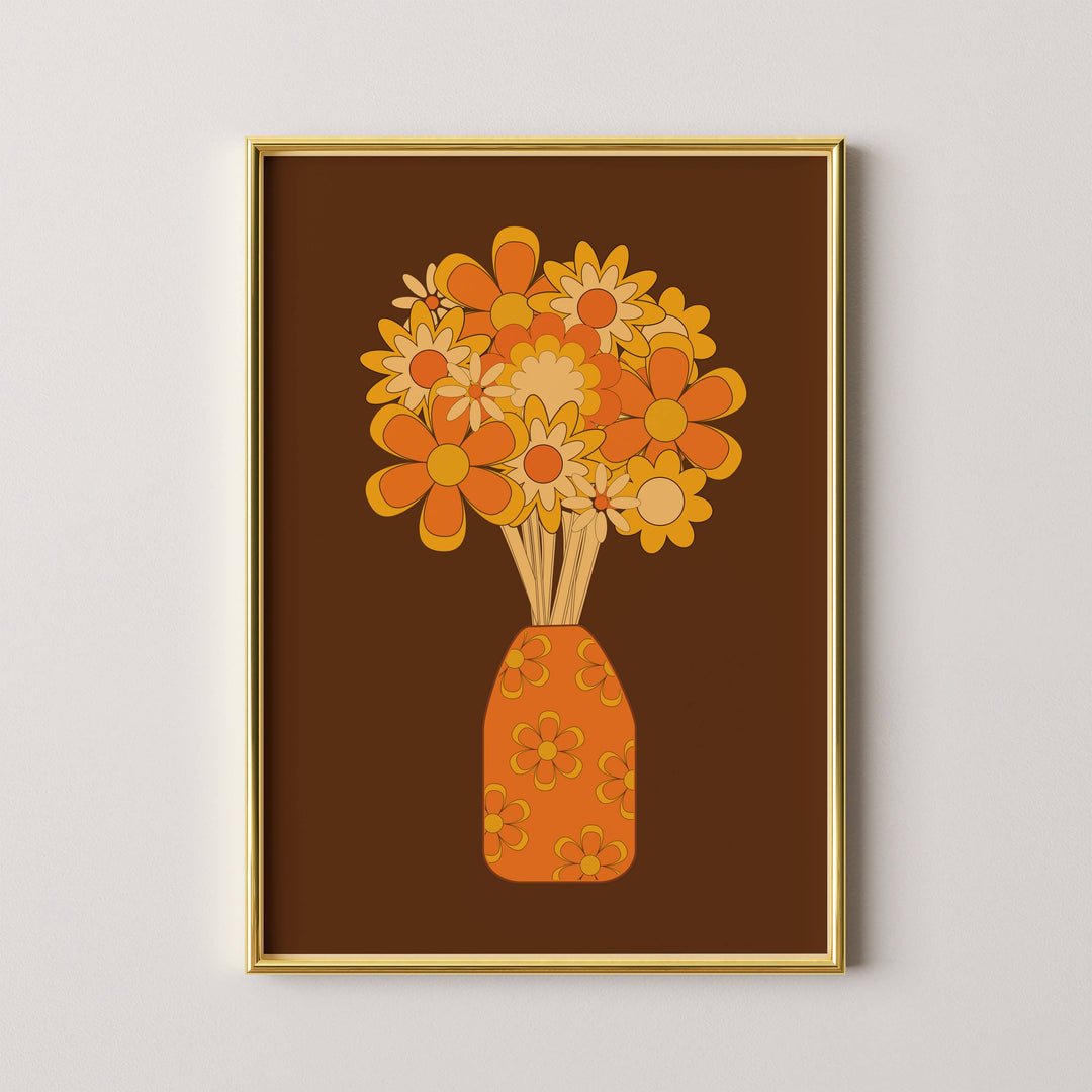Orange Flowers Print