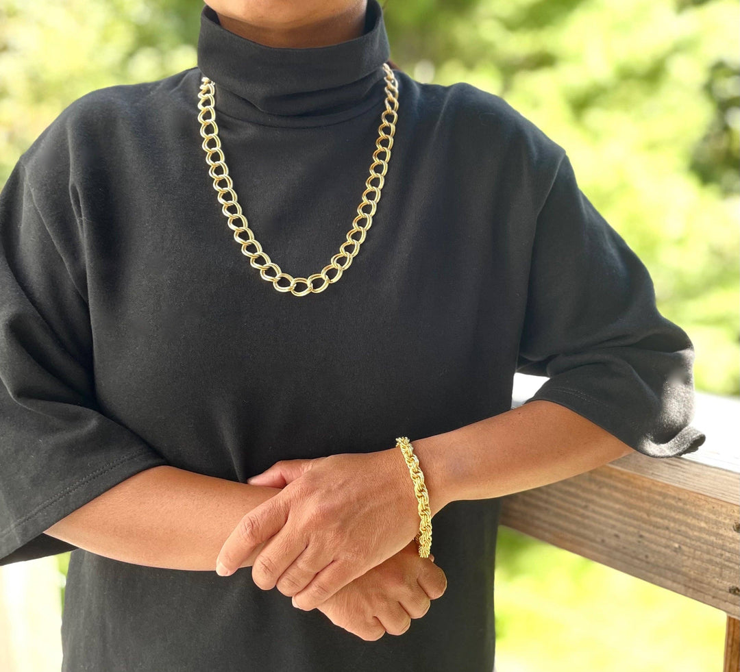 DORB18 18k matte gold chain bracelet
