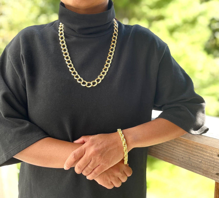 DORB18 18k matte gold chain bracelet