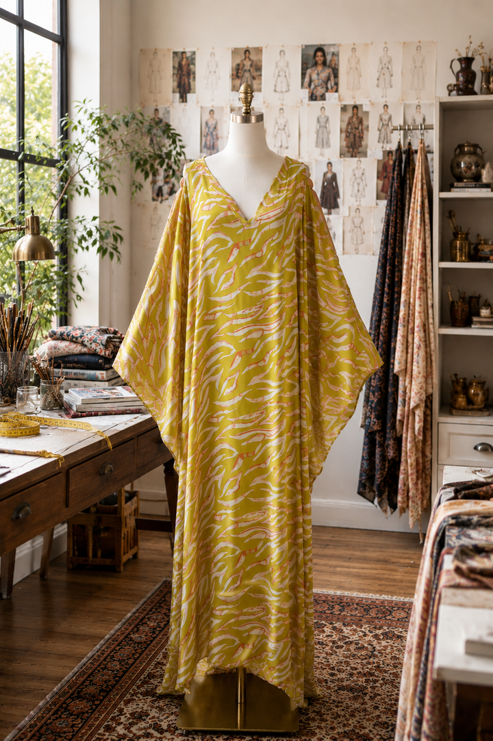 Allegra Caftan in Guava