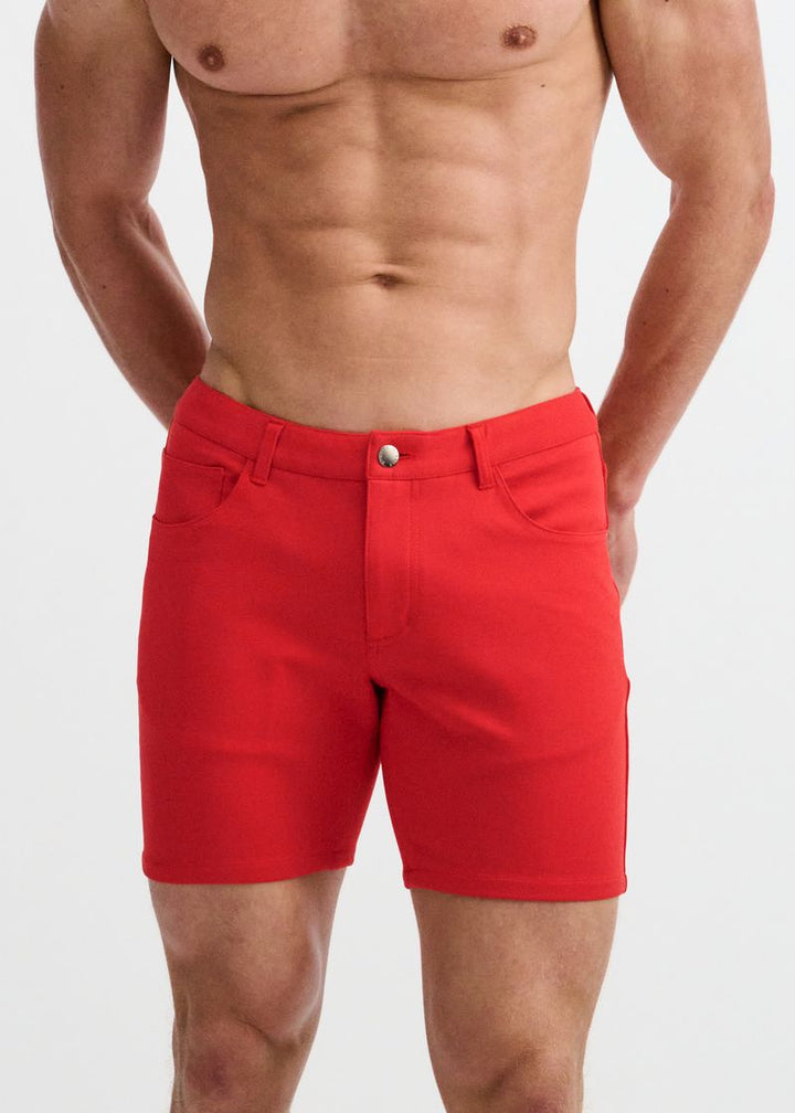 5" Inseam Solid Stretch Knit Jeans Short - Cayenne