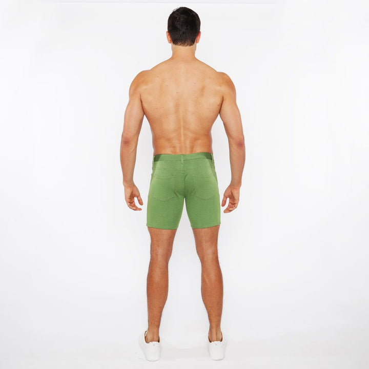 Pea Shoot 5" Inseam Solid Stretch Knit Jeans Shorts St-1932