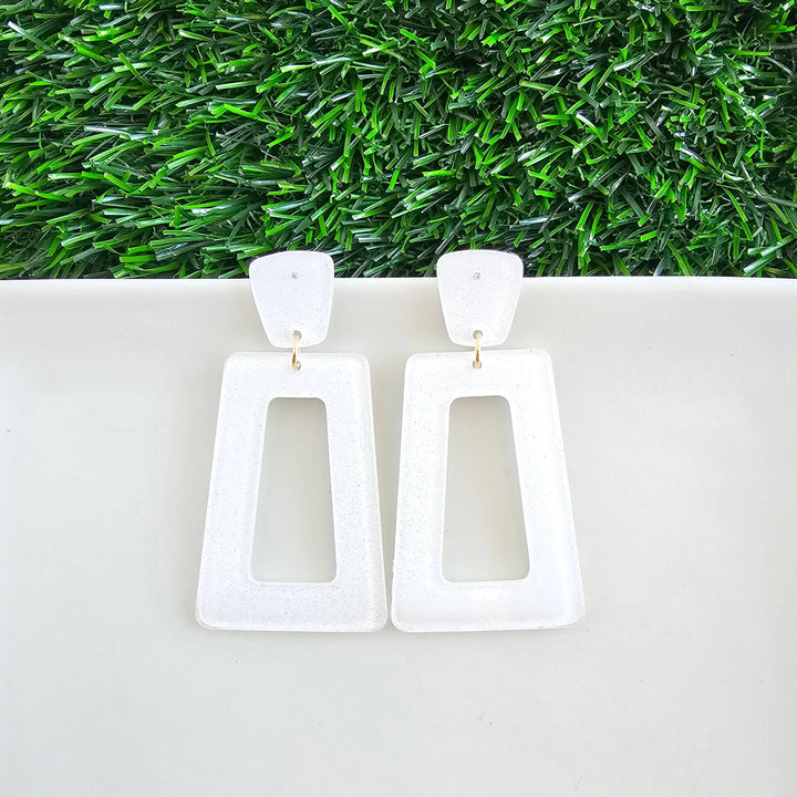 Avery Earrings - White Glitter // Jewelry, Game Day
