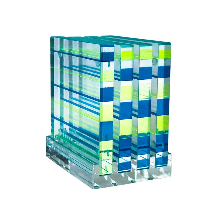 Striped Colorful Drink Coasters - Set of 4
