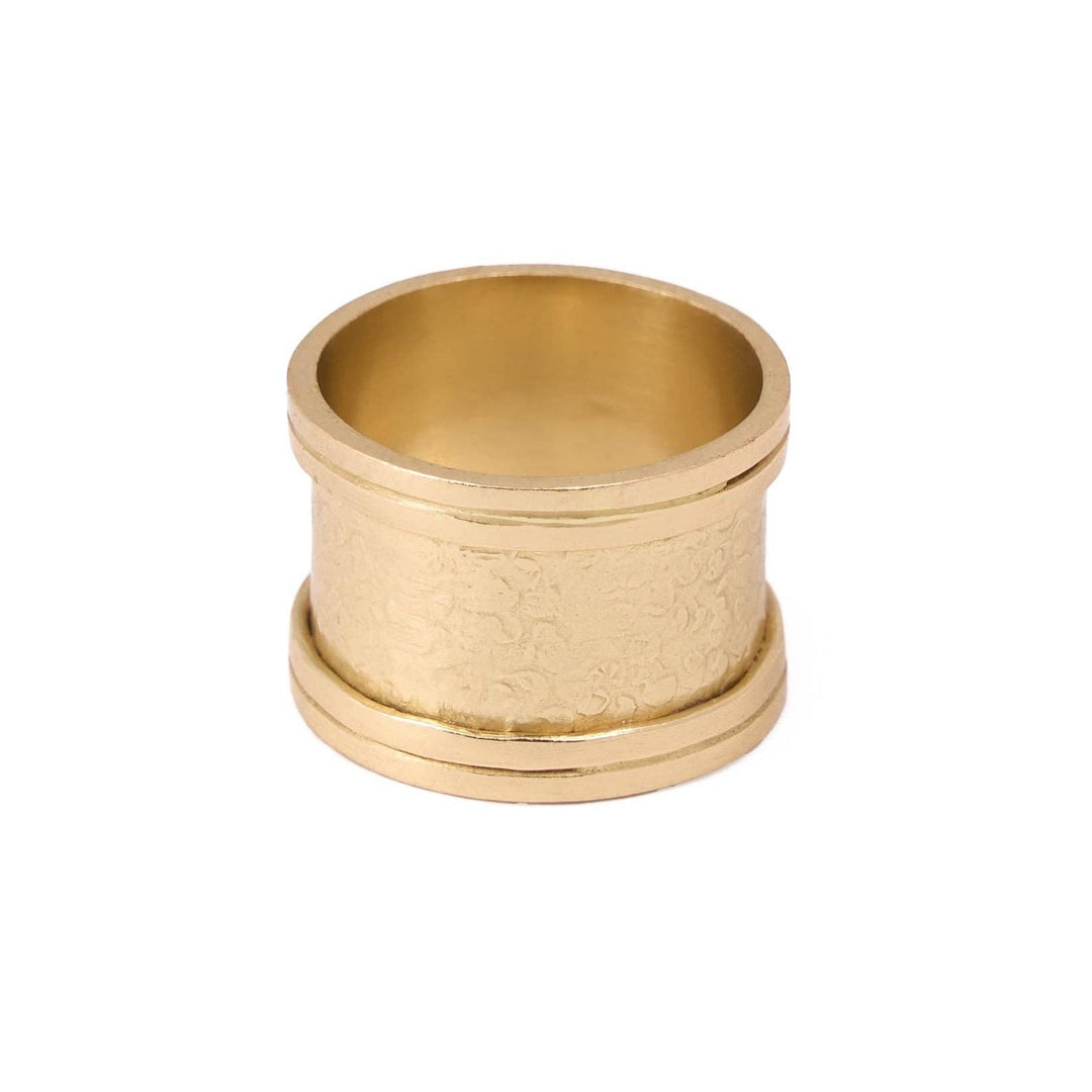 Jamie Wide Cigar Band Ring Brass