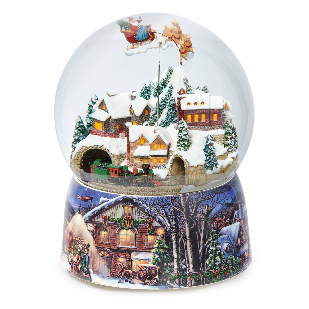 Musical Santa Rotating Train Glitterdome