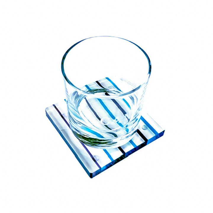 Striped Colorful Drink Coasters - Set of 4