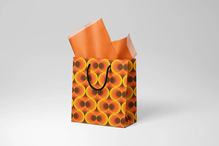 Retro Orange Circles Gift Bag