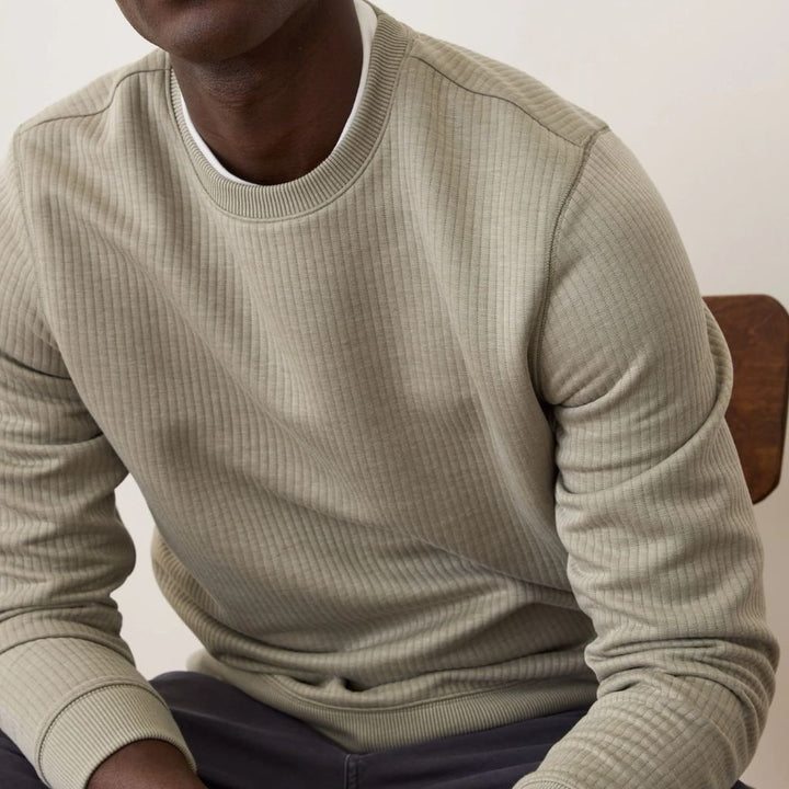 Corbet Quilted Crewneck Taupe
