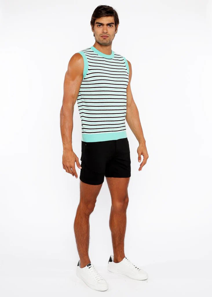 Bud/Midnight Stripe Open Knit Vest St-24302