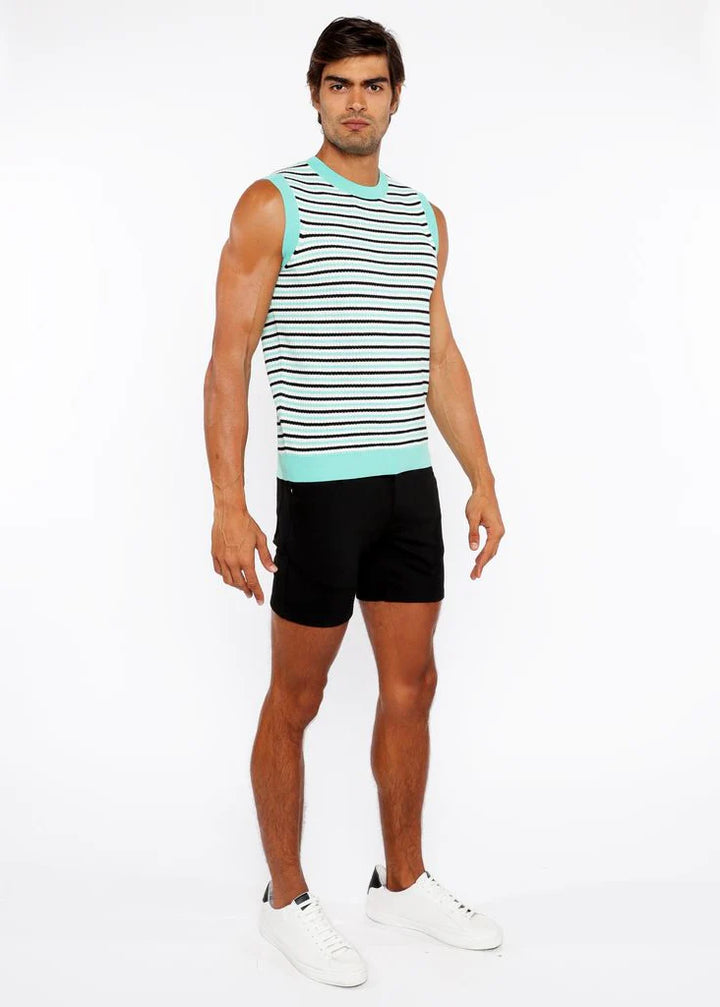 Bud/Midnight Stripe Open Knit Vest St-24302