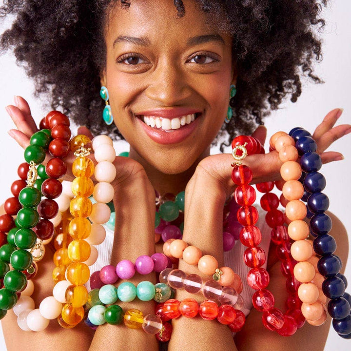 Iris Large Resin Bead Necklace Coral