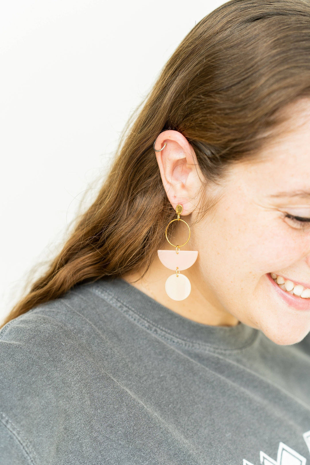 Wren Earrings - Blush & Linen // Jewelry, Gift