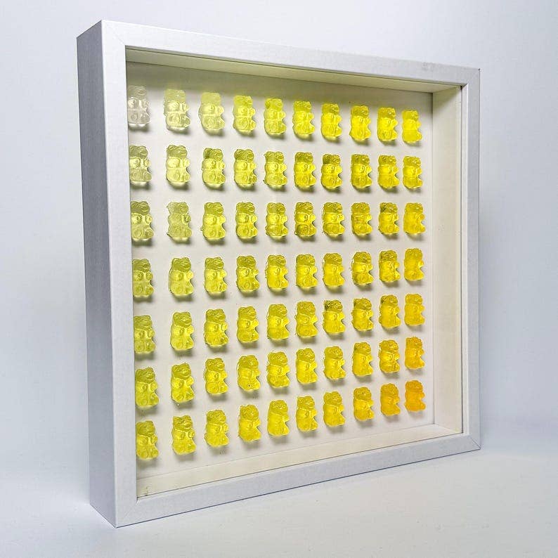 Hand-Sculpted Gummy Bear Resin Art Shadow Box