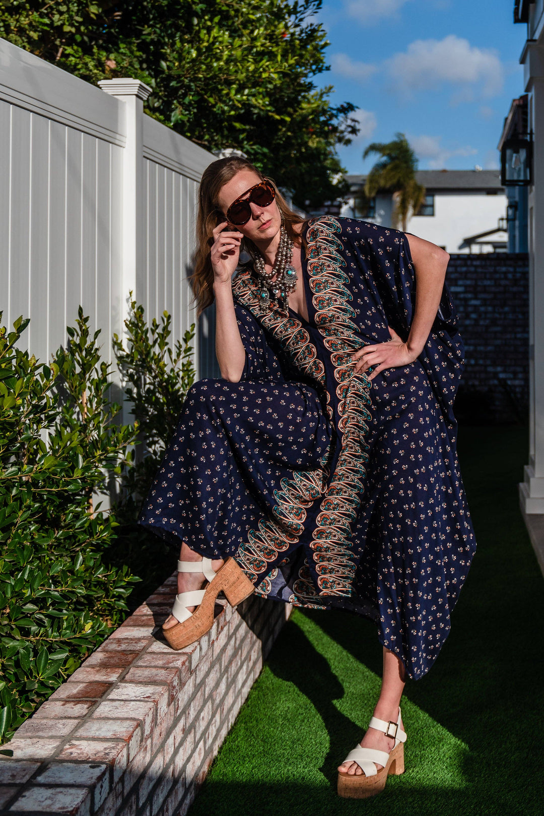 Kinsley Paisley Border Caftan