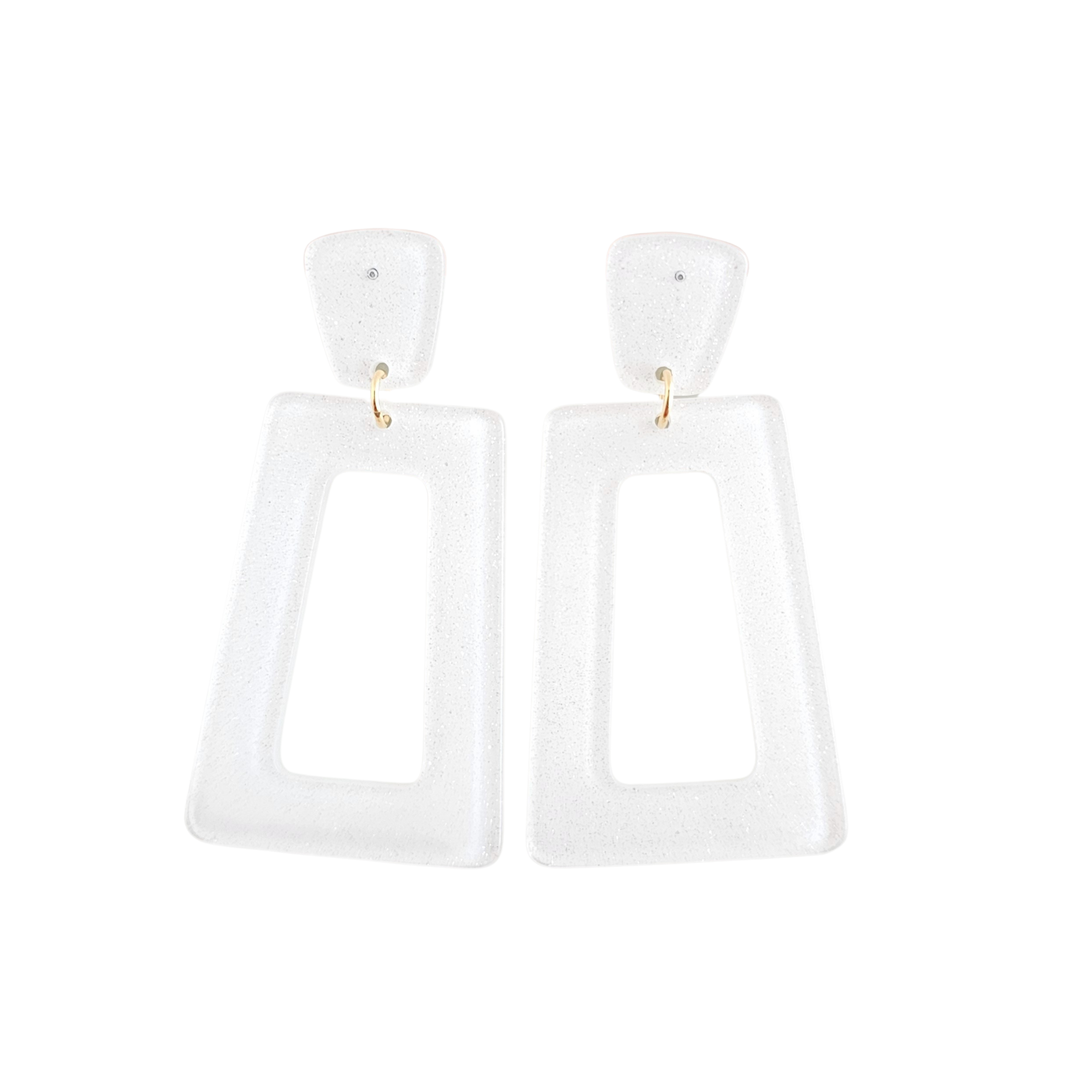 Avery Earrings - White Glitter // Jewelry, Game Day