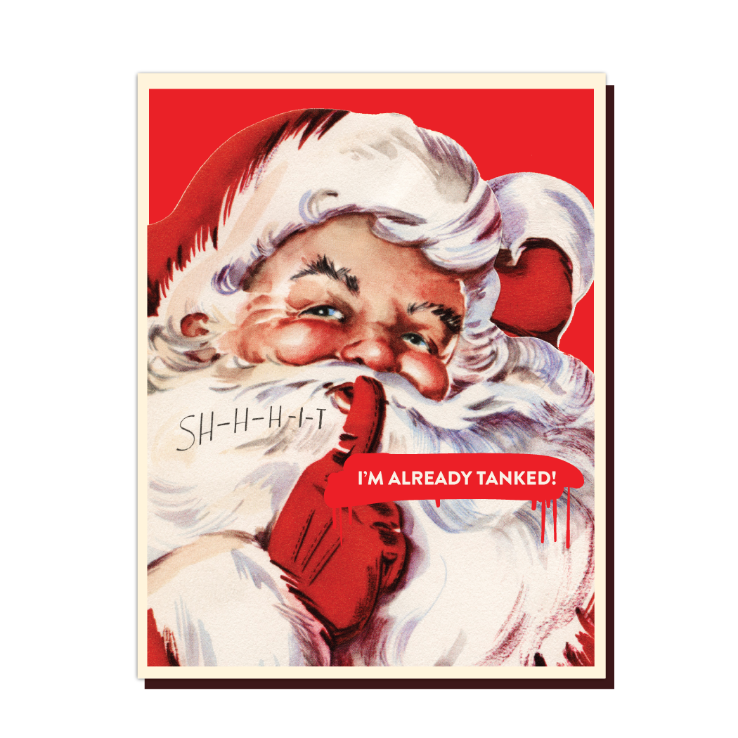 Santa Tanked Christmas Card