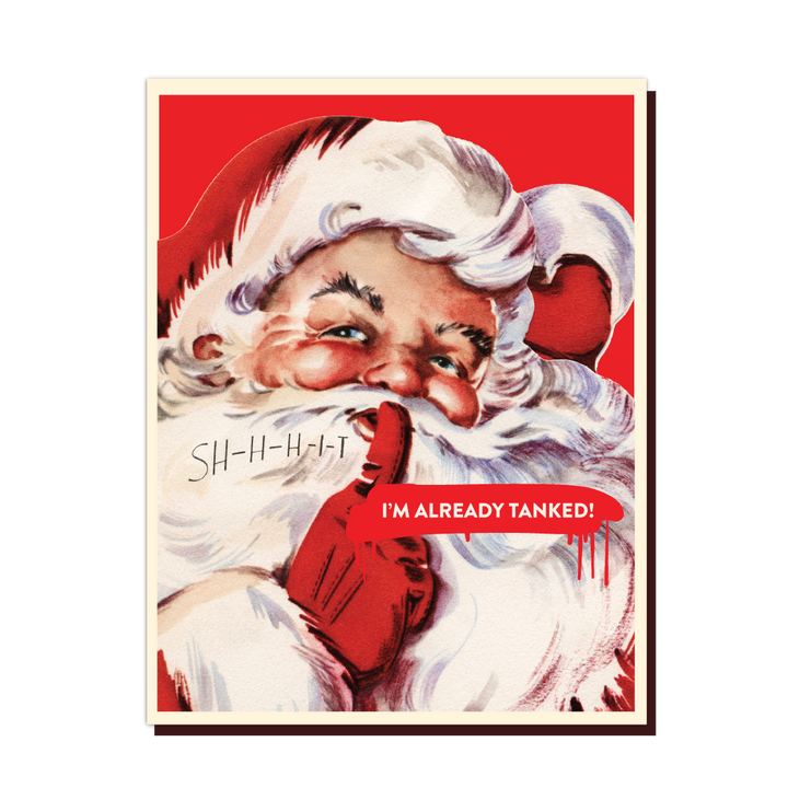 Santa Tanked Christmas Card