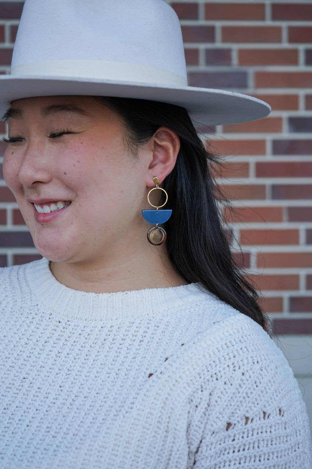Wren Earrings - Navy & Mahogany // Jewelry, Fall