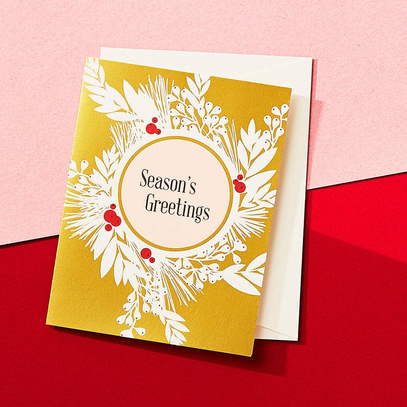 Gilded Wreath |Seasons Greetings Card