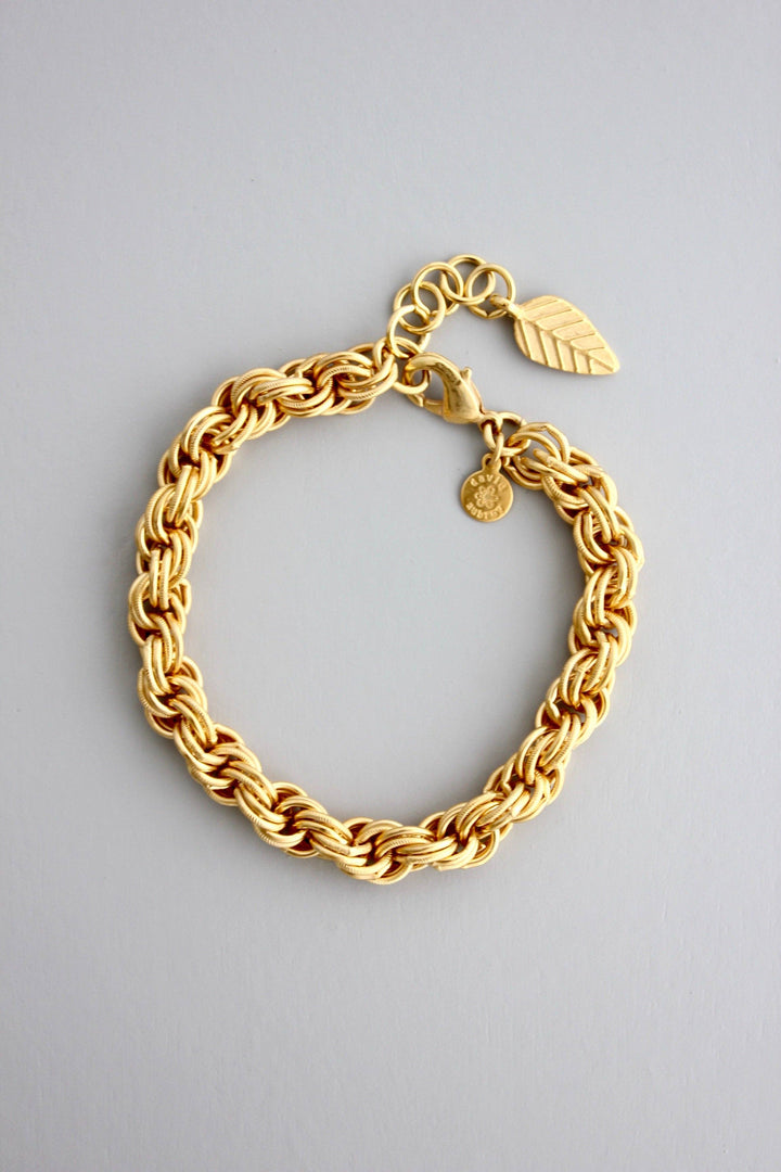 DORB18 18k matte gold chain bracelet