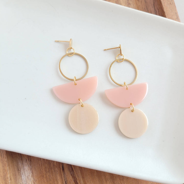 Wren Earrings - Blush & Linen // Jewelry, Gift