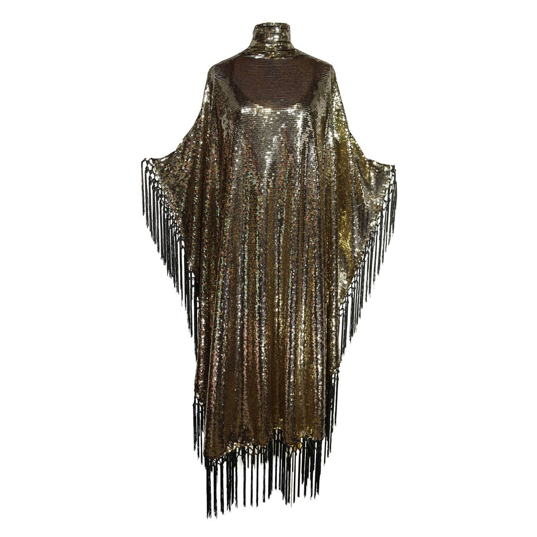 Midnight Cabaret Mock Neck Caftan with Slip
